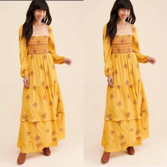 Anthropologie Stratton Smocked Maxi Dress - Picture 2 of 4